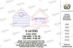 Christmas House Tree Ornament Laser Cut. Christmas Decor SVG Product Image 2