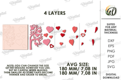 Valentine&#039;s Day Layered Wall Decor Laser Cut. Wall Decor SVG Product Image 2