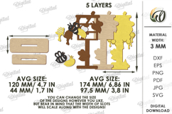 Bee stand Laser Cut. Honey Bee Home Decor SVG Product Image 2
