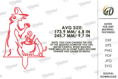 Halloween outdoor Shadow Decor laser Cut. Witch SVG Product Image 2