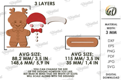 Christmas Gingerbread Laser Cut. Stand Decor SVG Product Image 2