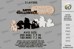 Halloween Hanging Door Sign Laser Cut. Happy Halloween SVG Product Image 2