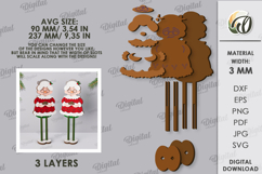 3D Christmas Characters Lasercut. Mrs. Claus SVG Product Image 2