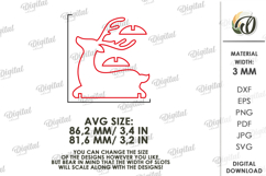 Christmas Reindeer Laser Cut. Stand Decor SVG Product Image 2