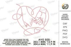 Love Line Art Decor Laser Cut. Wall Decor. Heart SVG Product Image 2