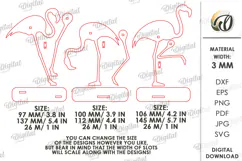 Standing Flamingos Lasercut. Wooden Flamingo Stand Decor SVG Product Image 2