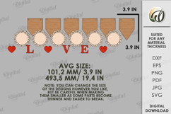 3D Love Decor Laser Cut. Love Banner. Wall Decor SVG Product Image 2