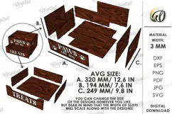 3D Pet Treats Storage Box Laser Cut. Pet Treat Holder SVG Product Image 2
