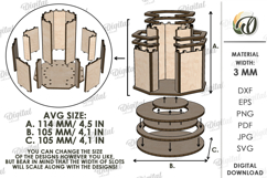 3D Rotating Organizer Laser Cut. Bathroom storage box SVG Product Image 2