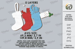 Christmas Stocking Laser Cut. Christmas Decor SVG Product Image 2