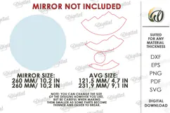 Modern Mirror Decor Laser Cut. Nature Mirror Decoration SVG Product Image 2