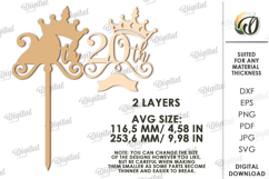 Anniversary Cake Topper Laser Cut. Cake Topper SVG Product Image 2