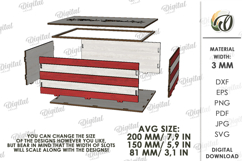 Christmas Decorative Gift Box Laser Cut. Christmas Box SVG Product Image 2