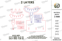 3D Towel Rack Laser Cut. Summer towel hanger SVG. Grill time Product Image 2