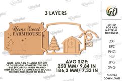 Christmas Farm Sign Laser Cut. Christmas Wall decor SVG Product Image 2