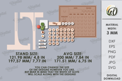 Perpetual Calendar Laser Cut .Wooden Calendar SVG Product Image 7