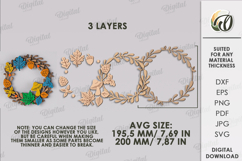 Autumn Wreath Laser Cut . Fall Wreath Decor SVG Product Image 2
