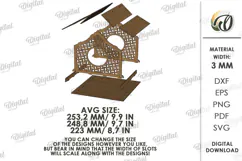 Bird Feeder Laser Cut. Hanging Bird Feeder House SVG Product Image 2