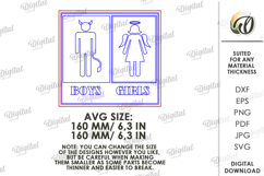 Restroom Sign Laser Cut. Bathroom Decor. Toilet Sign SVG Product Image 2