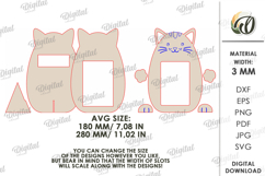 Cat Hugs Photo Frame Laser Cut. Kids Picture Frame SVG Product Image 2