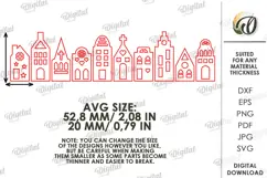 Christmas Village Candle Wrap Laser Cut. Christmas Decor SVG Product Image 2