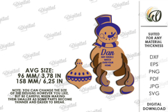 Wooden Christmas Character Lasercut. Snowman SVG Product Image 2