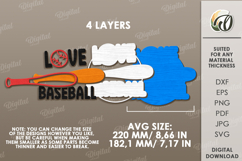 Layered Sport Sign Laser Cut. Baseball Wall Decor SVG Product Image 2