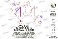 Valentine's Day Door Corner Laser Cut. Bunny SVG Product Image 2