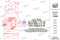 Valentine Character On Swing Laser Cut. Standing Decor SVG Product Image 3