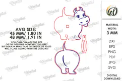 Car air freshener Laser Cut. Hippo SVG Product Image 2