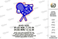 Sport Coquette Keychain Laser Cut. Tennis SVG Product Image 2