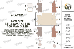 3D Animals Greetings Card Paper Cut. Cute Animals SVG Product Image 2