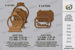 Vintage Christmas Wall Decor Lasercut. Christmas Decor SVG Product Image 2