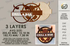 Bar and grill Sign Laser Cut. Grill and bar SVG Product Image 2