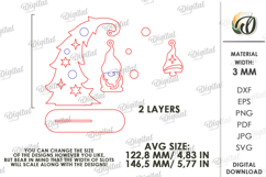 Christmas Tree with Ornament Laser Cut. Christmas Decor SVG Product Image 2