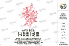 Floral Wall Art Laser Cut. Wooden Flower Wall Decor SVG Product Image 2