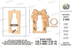 Christmas Mini Bottle Holder Ornament Laser Cut Product Image 2