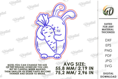 Easter Bunny Keychain Laser Cut. Easter Keyring SVG Product Image 2
