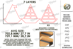 3D Wall Shelf Laser Cut. Display Shelf. Wall Decor SVG Product Image 2