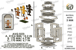 3D Fall Lantern Decor Laser Cut. Standing Decor SVG Product Image 2