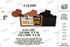 Wild West Sign Laser Cut. Wooden Westen Wall Art SVG Product Image 2