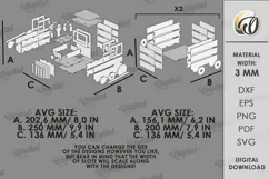 Christmas Train Box Laser Cut. Storage Crate. Gift Box SVG Product Image 2