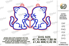 Double Valentines Keychain Laser Cut. Matching Key Ring SVG Product Image 2