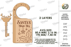 Santa&#039;s Magic Key Decor Laser Cut. Christmas Door Hanger SVG Product Image 2