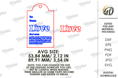 Valentine's Day Gift Tag Laser Cut. Valentine Gift SVG Product Image 2