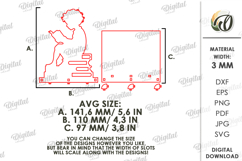 Book Stopper Laser Cut. Bookshelf Decor. Boy With A Book SVG Product Image 3