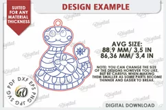 Christmas Snake Ornament Laser Cut. Christmas Ornament SVG Product Image 2