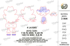 4th Of July Gnome Laser Cut. 3D Gnome Decor SVG Product Image 2