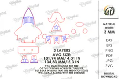 4th Of July Gnome Laser Cut. 3D Gnome Decor SVG Product Image 2