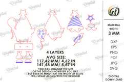 4th Of July Gnome Laser Cut. 3D Gnome Decor SVG Product Image 2
